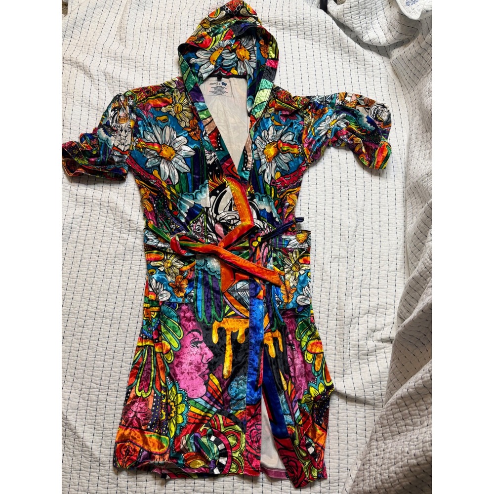 Ellie Paisley x Ground Score Limited Edition Psychedelic Velvet Hooded Robe